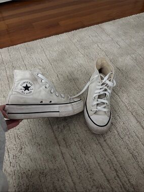Converse high top sneakers in off-white